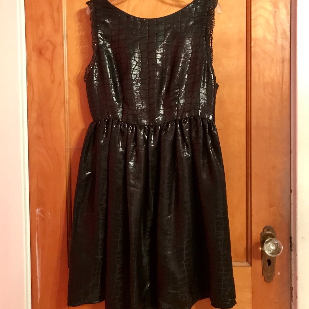 black snakeskin dress